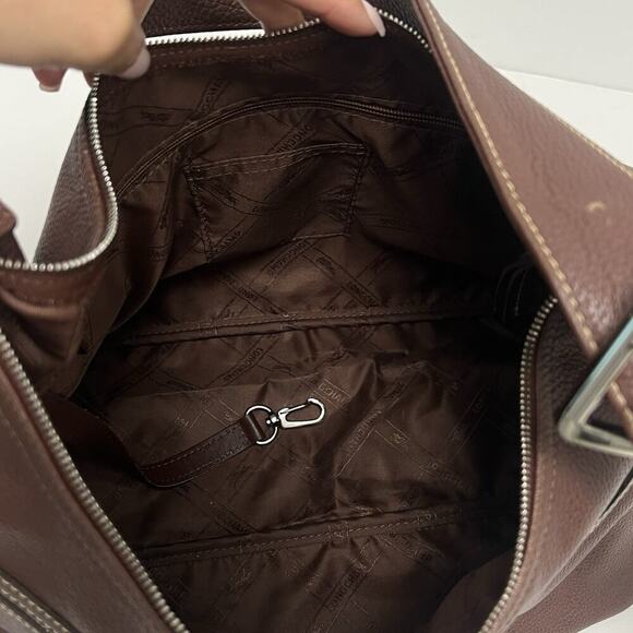 Longchamp Pebbled Genuine Leather Shoulder Bag Crossbody Brown 15X 10 Medium - Picture 8 of 12